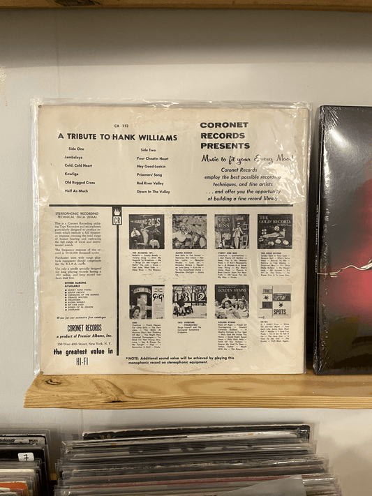 Slim Boyd – A Tribute To Hank Williams, Coronet Records (1962)